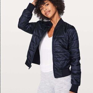 Lululemon Black Reversible Full Zipper Non-Stop Bomber Jacket